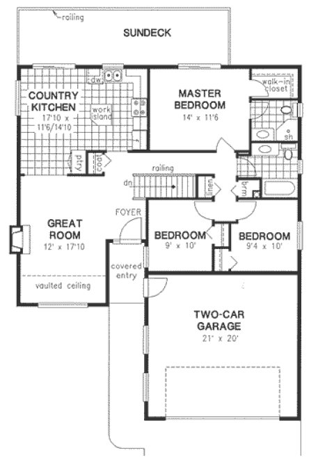 Main Floor Plan for House Plan #139413