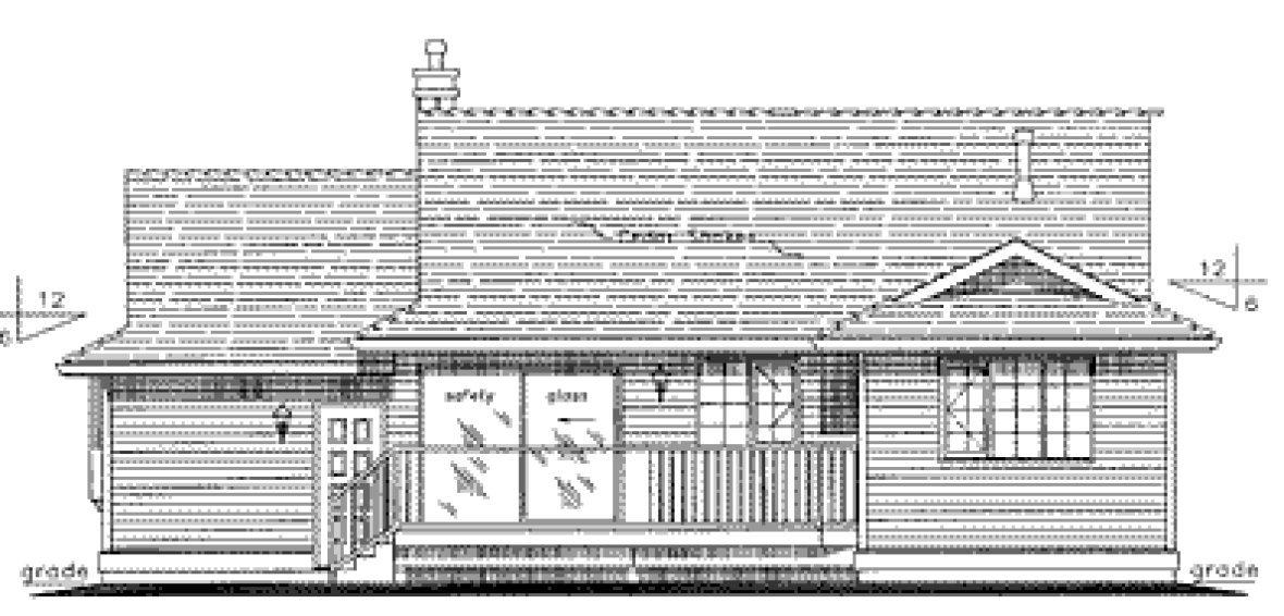Rear Elevation for House Plan #133713