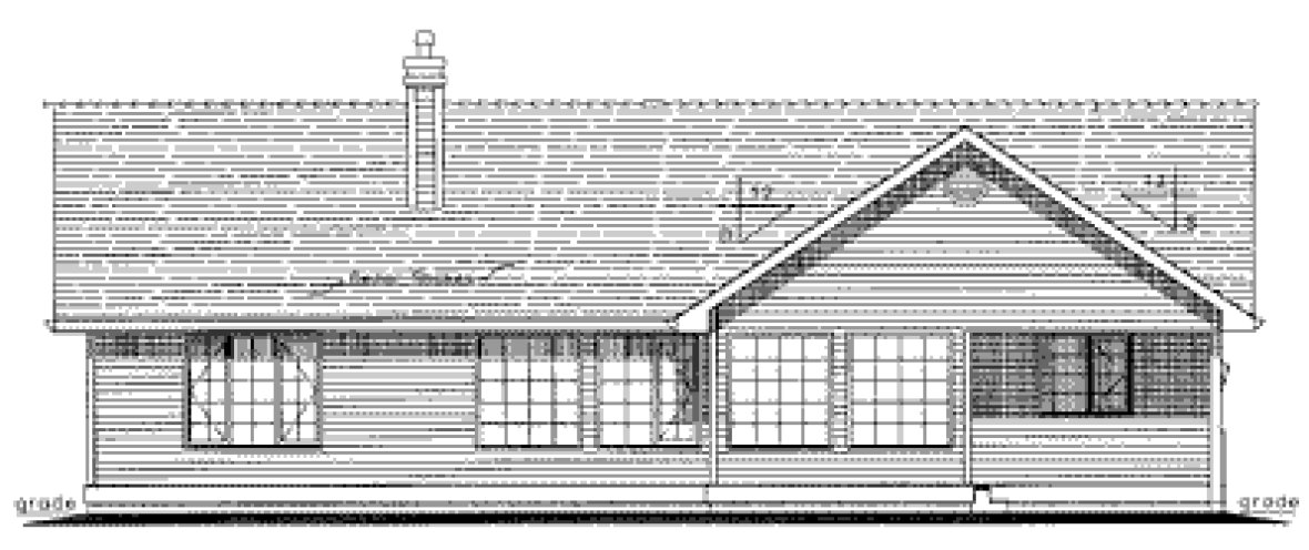 Rear Elevation for House Plan #131024