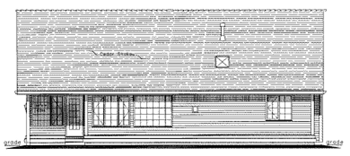 Rear Elevation for House Plan #131124