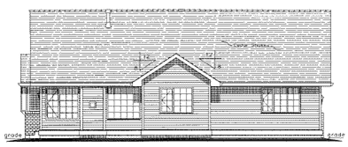 Rear Elevation for House Plan #136124