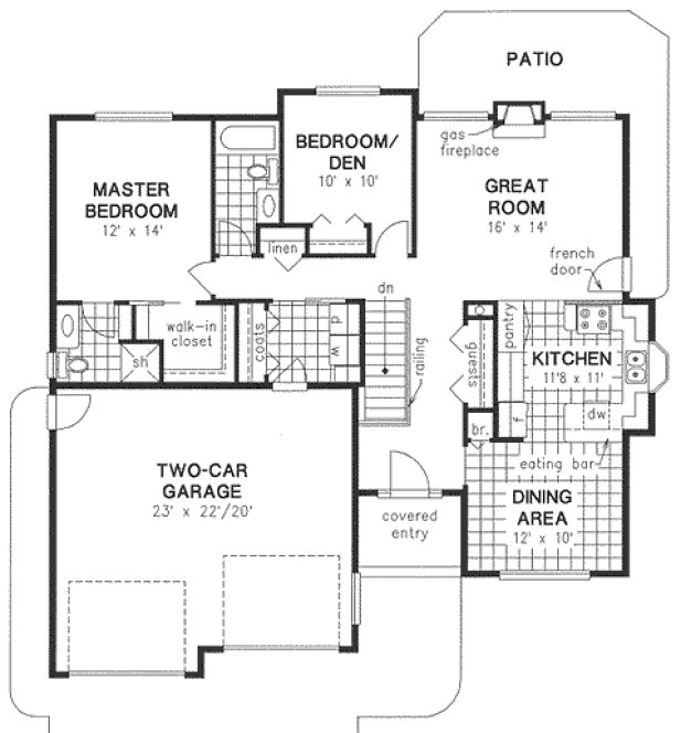 Main Floor Plan for House Plan #136124
