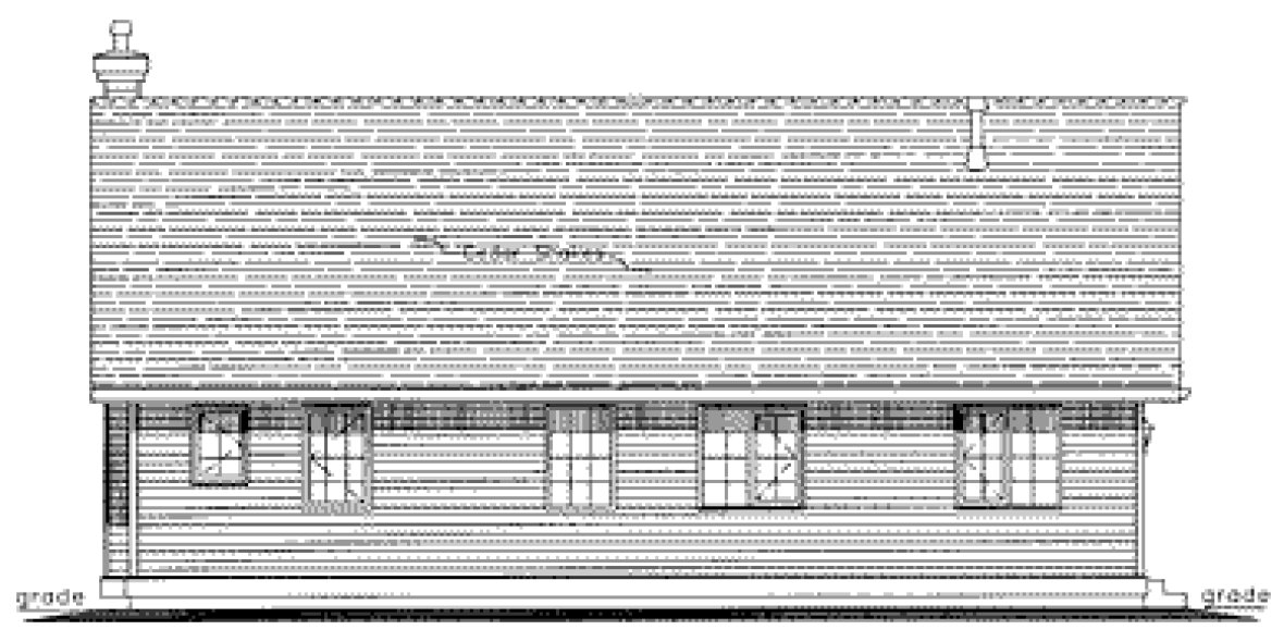 Rear Elevation for House Plan #137124
