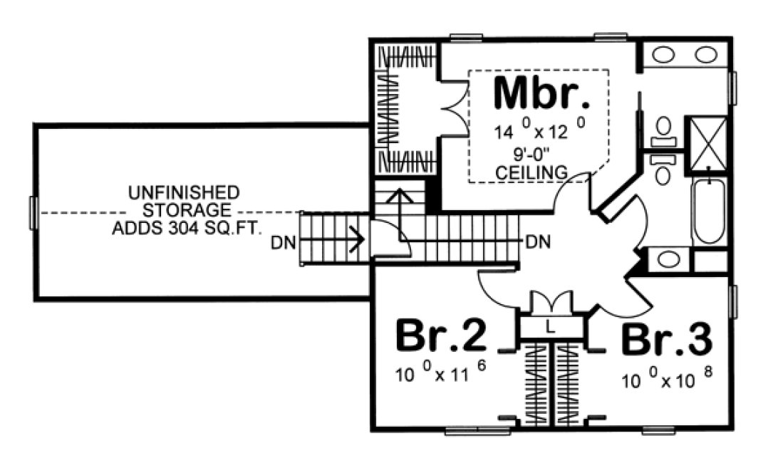 Second Floor Plan for House Plan #702731