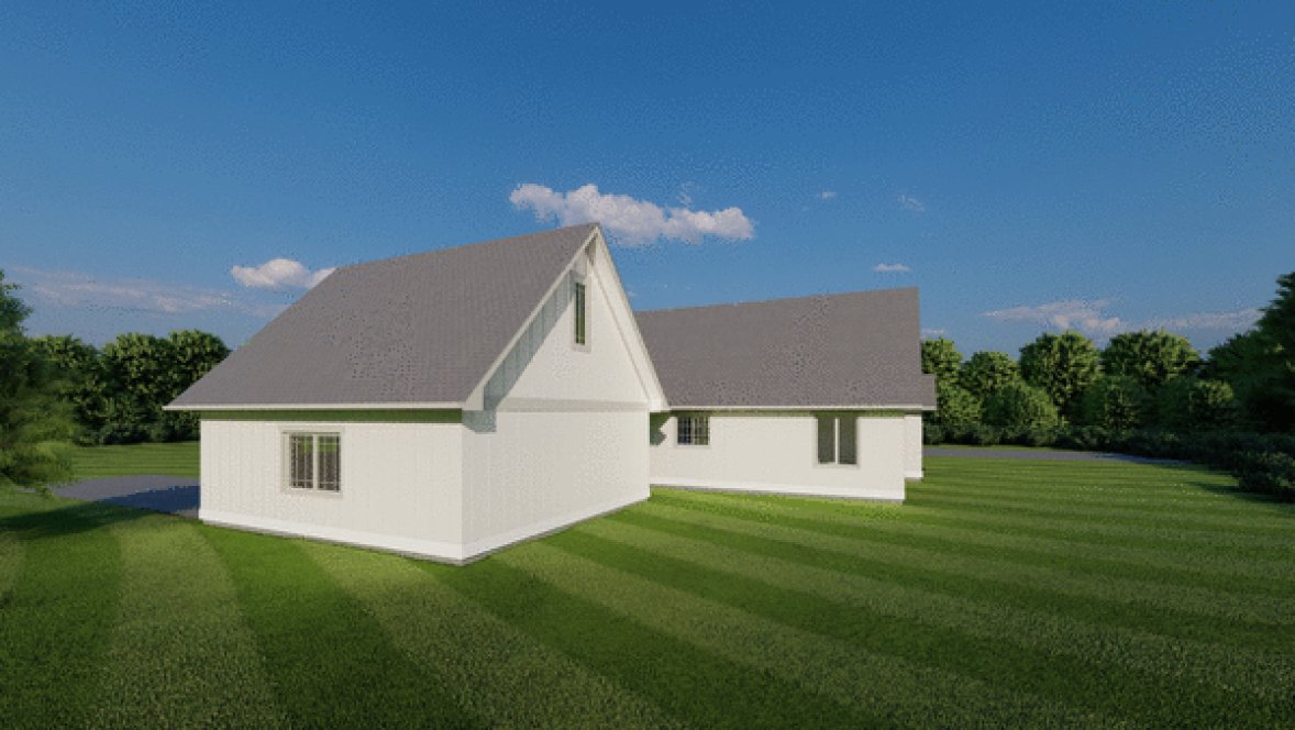 Rear Elevation for House Plan #201616