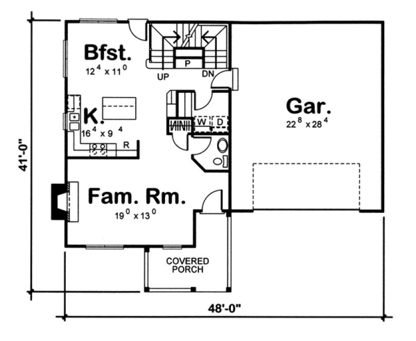 Main Floor Plan for House Plan #708852