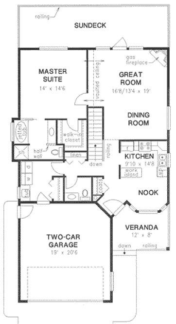 Main Floor Plan for House Plan #138154