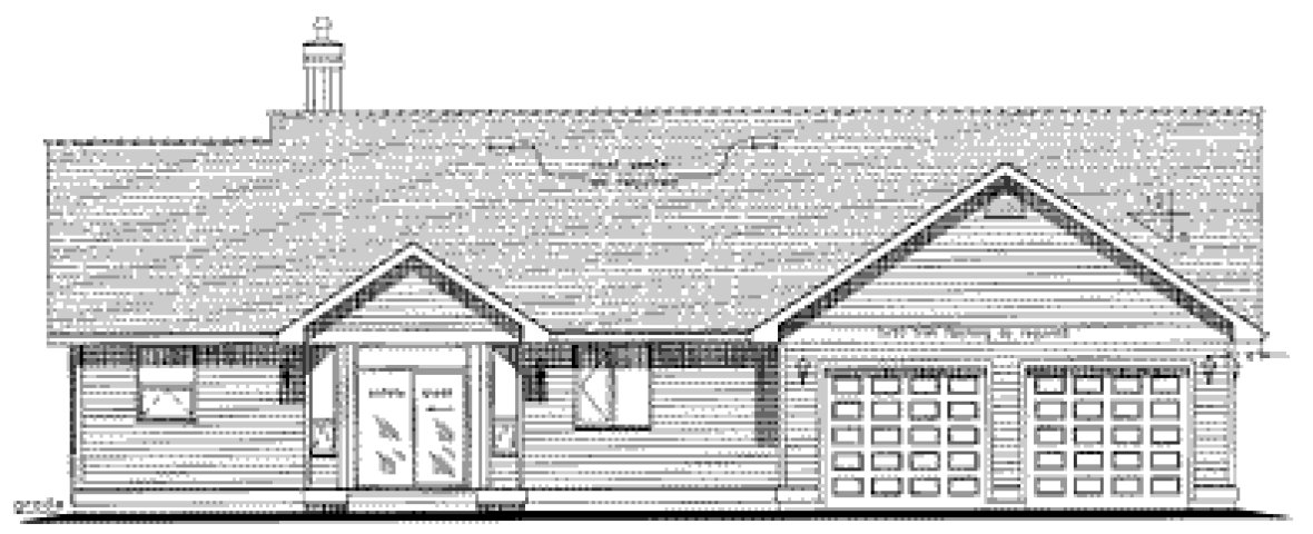 Rear Elevation for House Plan #131254