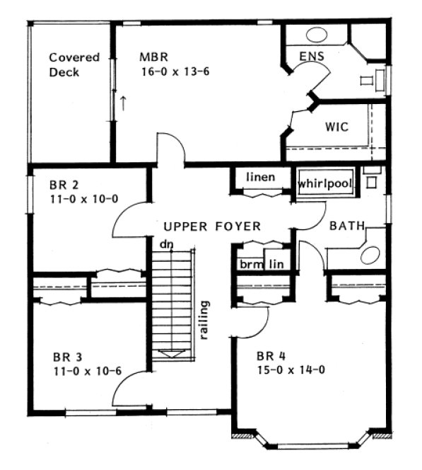 Second Floor Plan for House Plan #224204