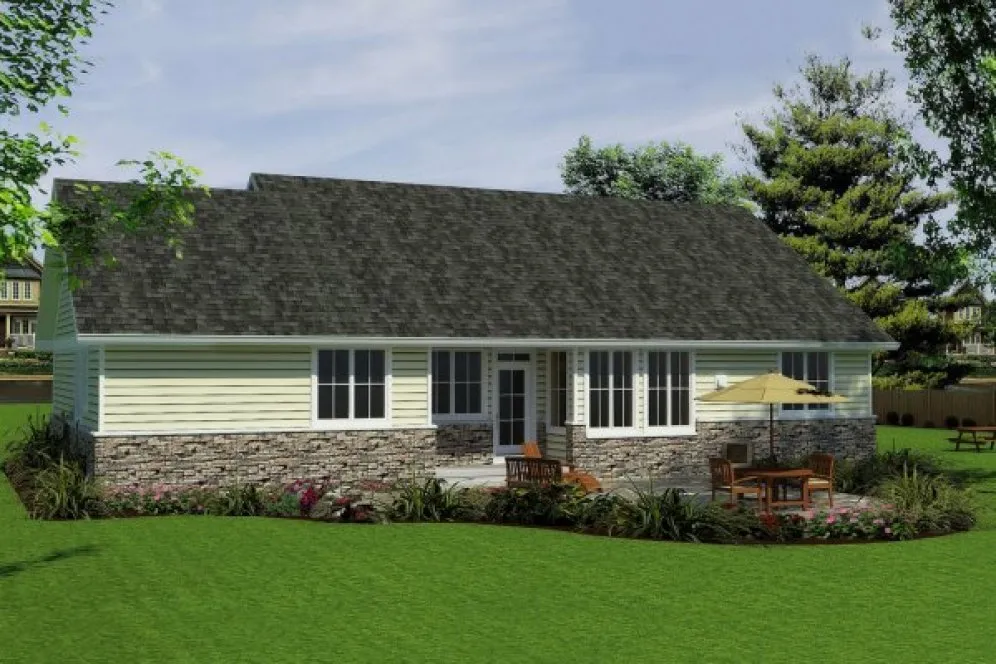 Rear Elevation for House Plan #133254