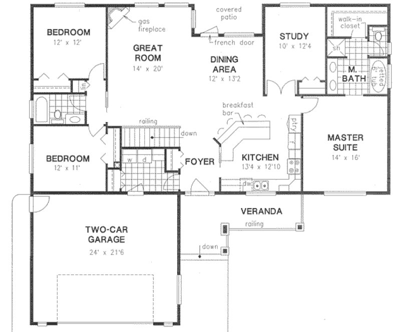 Main Floor Plan for House Plan #133254