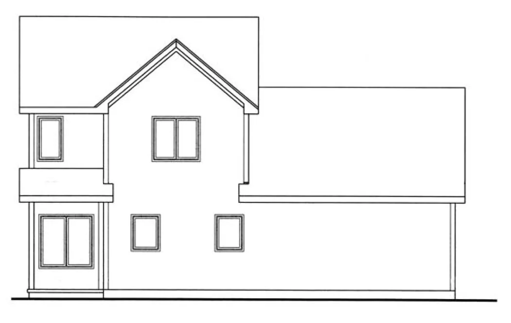 Rear Elevation for House Plan #702941