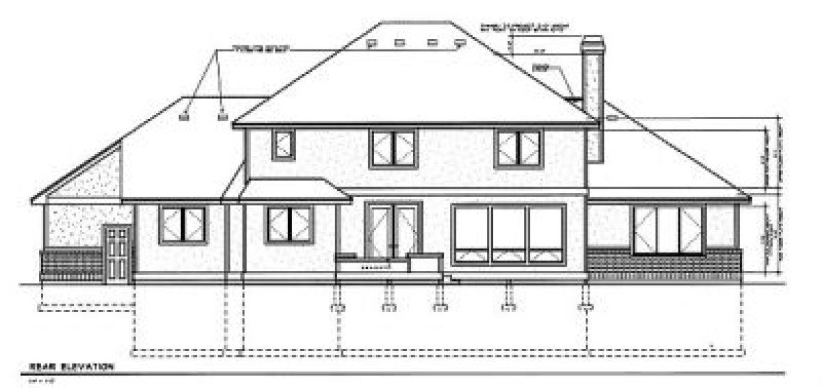 Rear Elevation for House Plan #236027