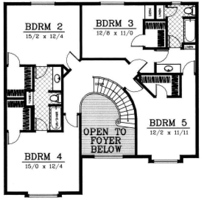 Second Floor Plan for House Plan #236027