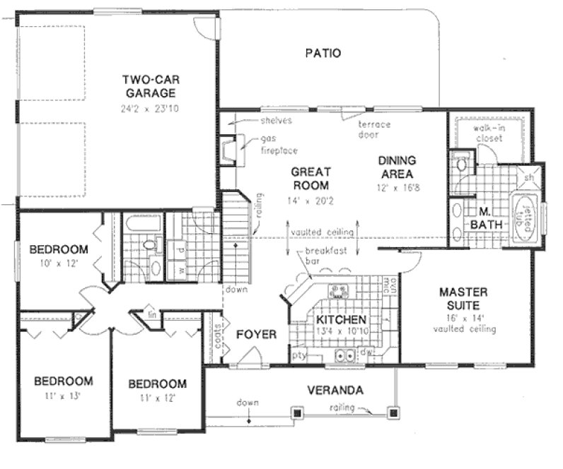 Main Floor Plan for House Plan #134254