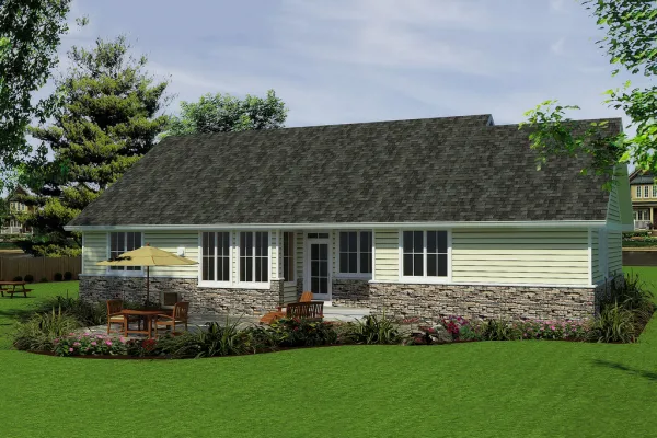 Rear Elevation for House Plan #139254