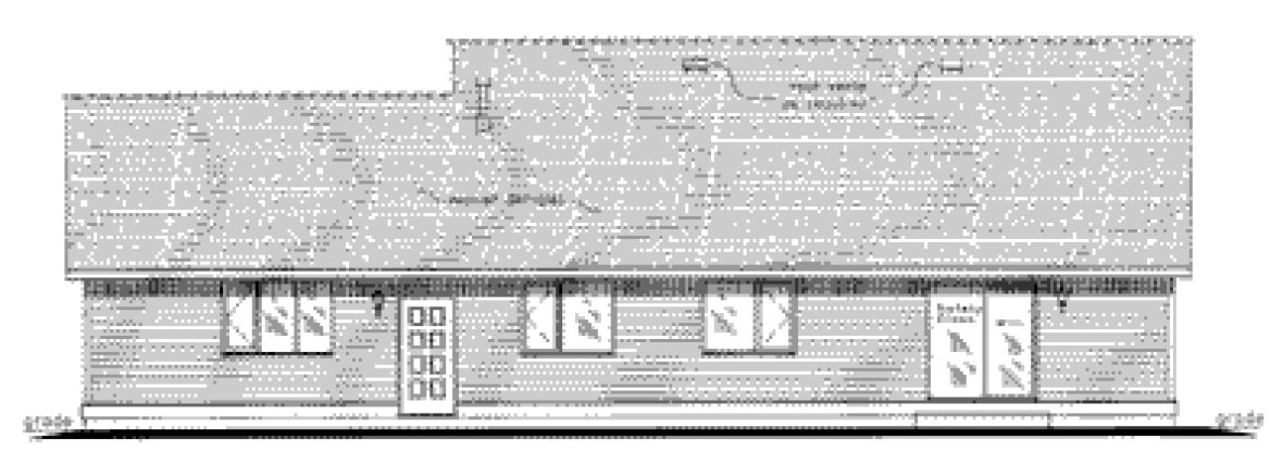 Rear Elevation for House Plan #136354
