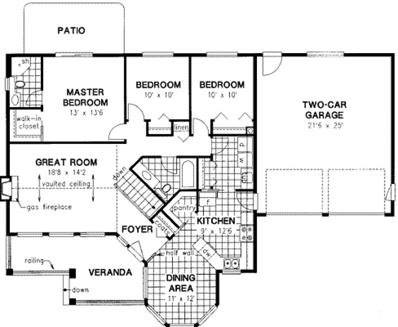 Main Floor Plan for House Plan #136354