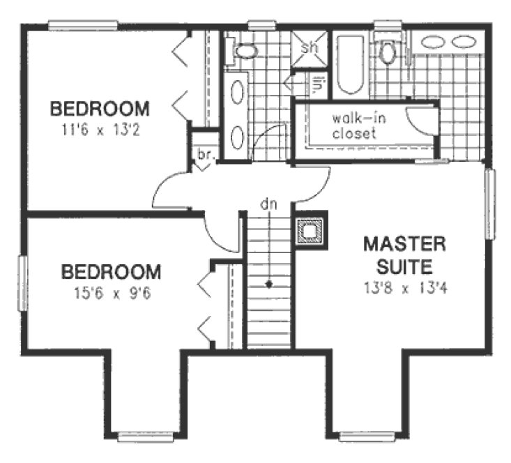 Second Floor Plan for House Plan #130239
