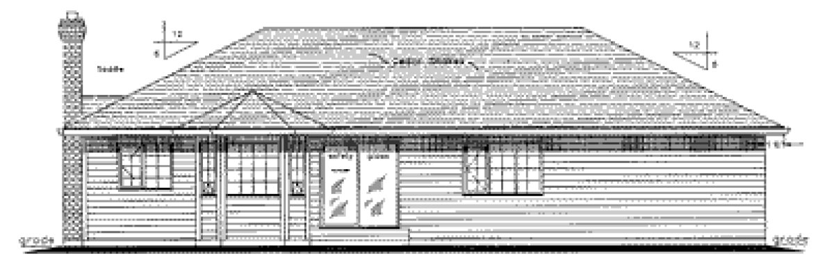 Rear Elevation for House Plan #131598