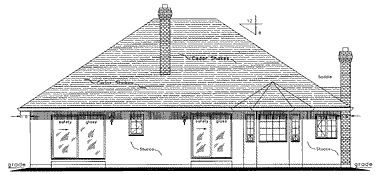 Rear Elevation for House Plan #132598