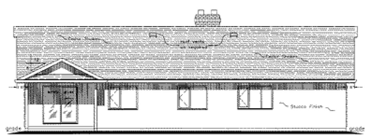 Rear Elevation for House Plan #133598