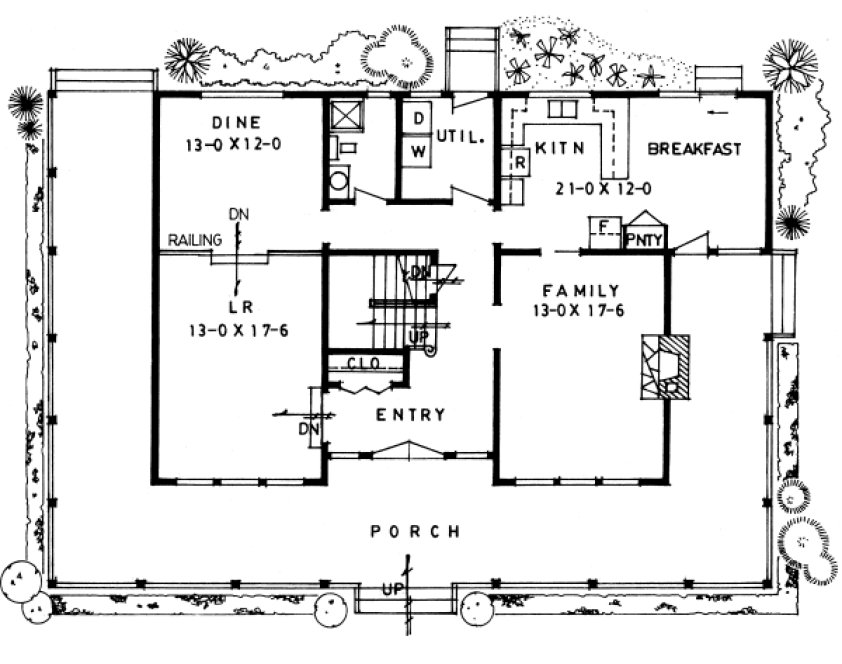 Main Floor Plan for House Plan #222150