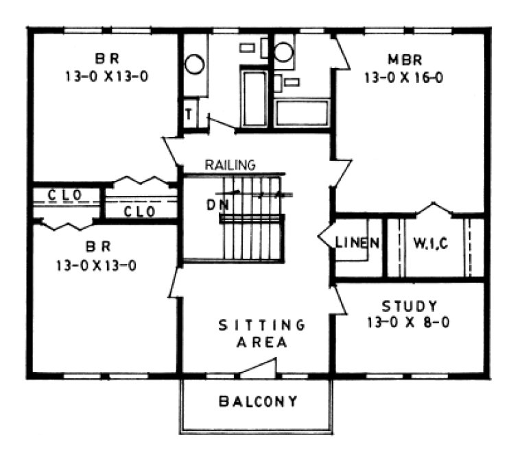 Second Floor Plan for House Plan #222150