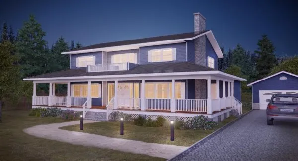 Full Rendering for House Plan #222150