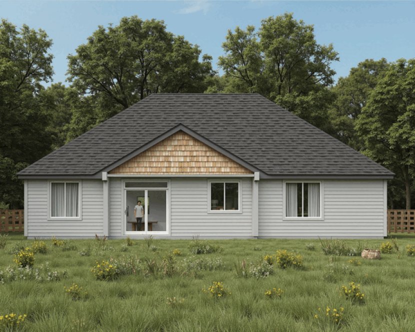 Rear Elevation for House Plan #804271