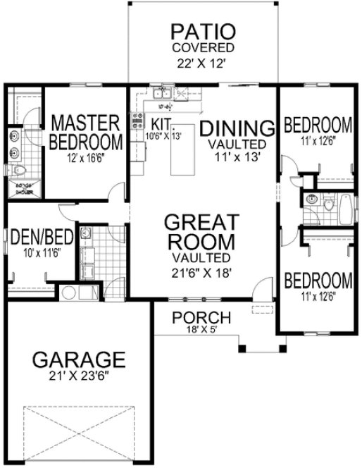 Main Floor Plan for House Plan #804271
