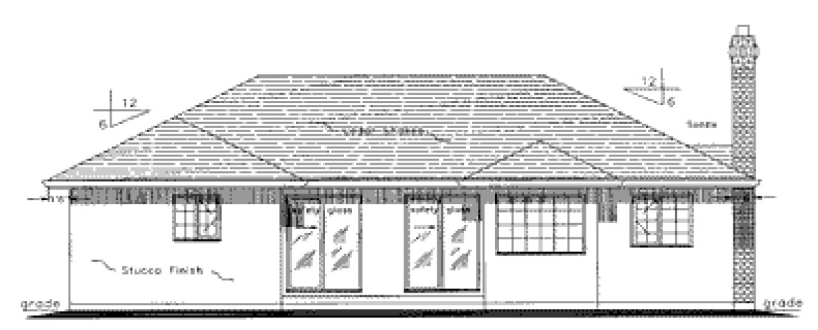 Rear Elevation for House Plan #132409