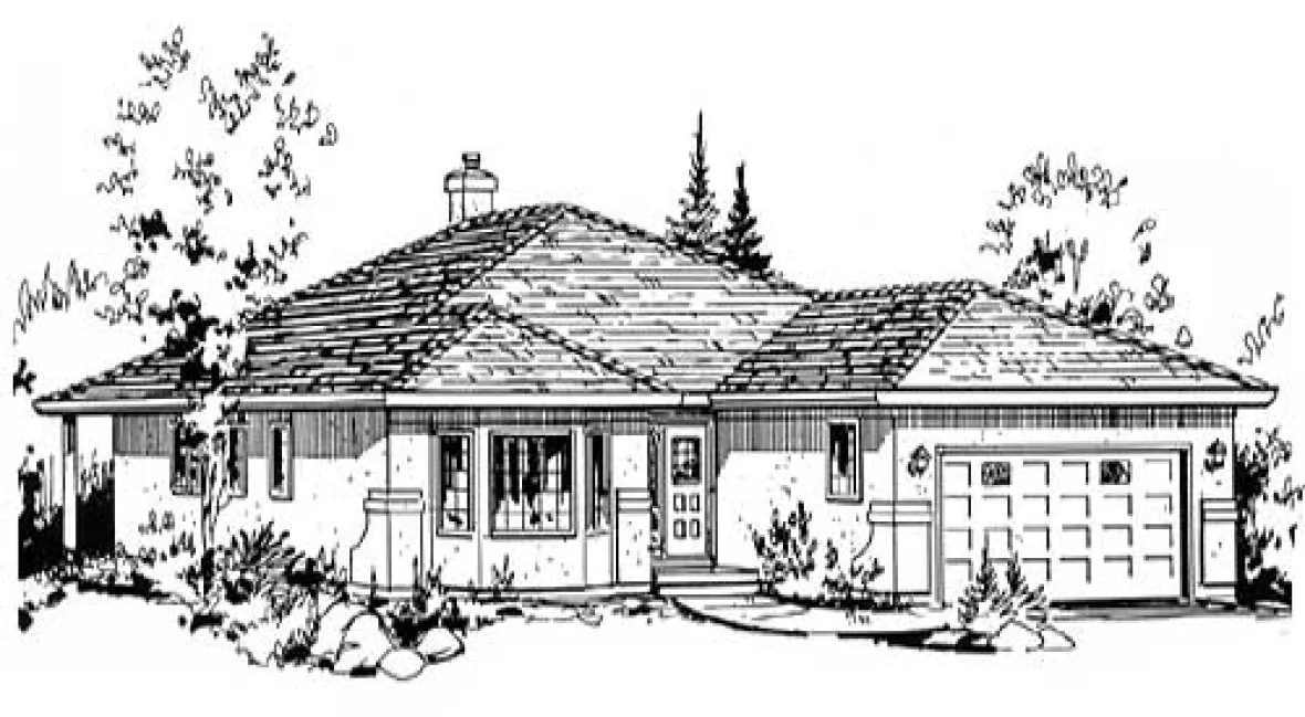 Full Rendering for House Plan #136509