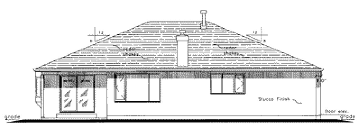 Rear Elevation for House Plan #138509