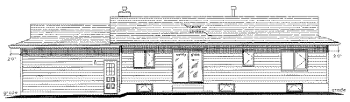 Rear Elevation for House Plan #135709