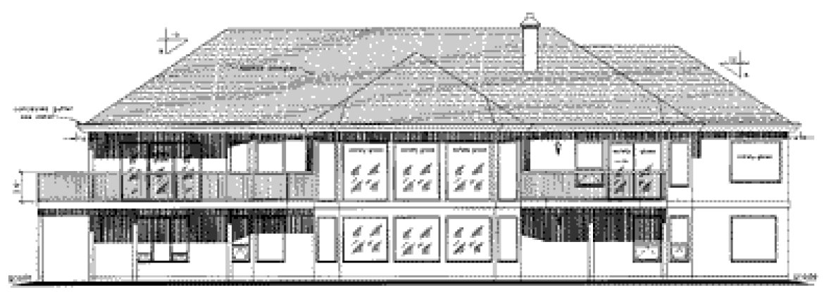 Rear Elevation for House Plan #136709
