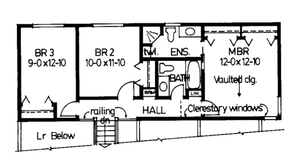 Second Floor Plan for House Plan #201020