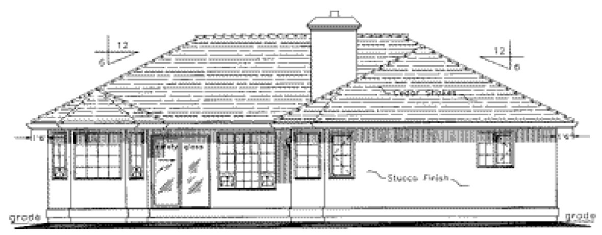 Rear Elevation for House Plan #139019