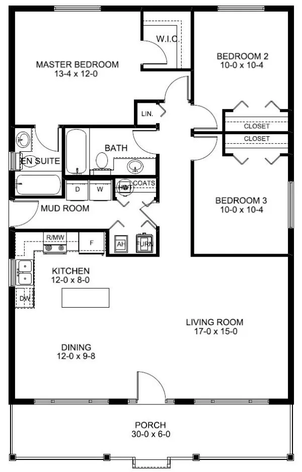Main Floor Plan for House Plan #195001