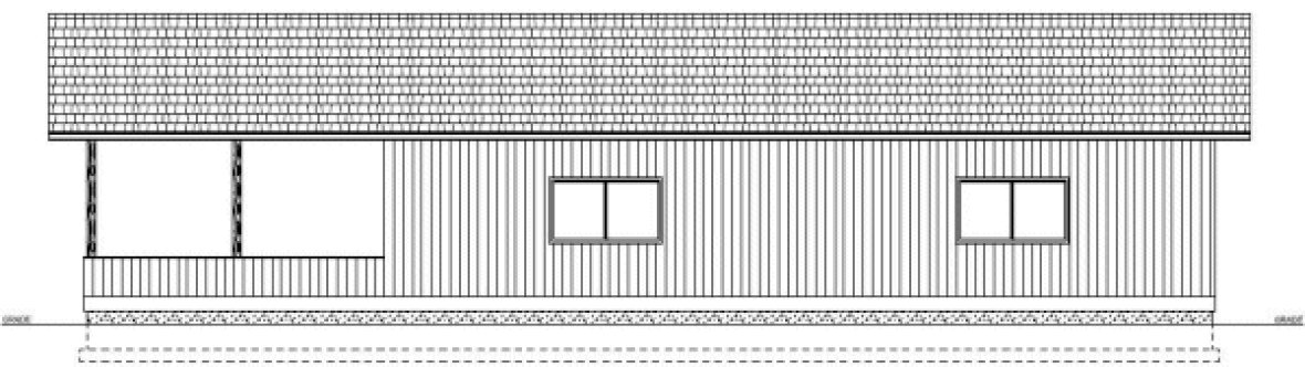 Rear Elevation for House Plan #195115