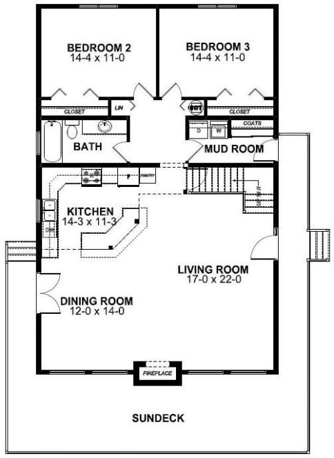 Main Floor Plan for House Plan #195005