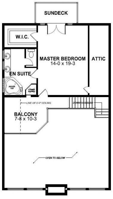 Second Floor Plan for House Plan #195005