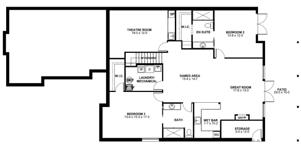 Basement Plan for House Plan #195126