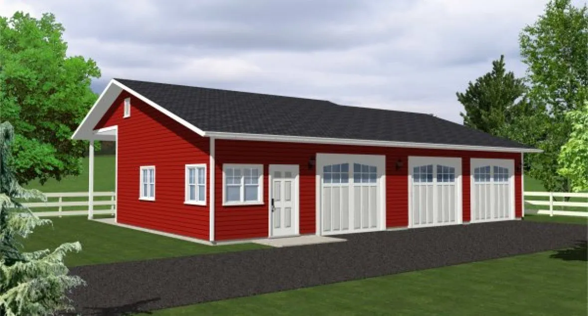 Full Rendering for House Plan #195146