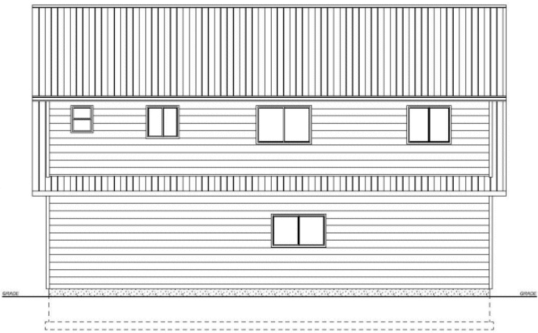 Rear Elevation for House Plan #195150