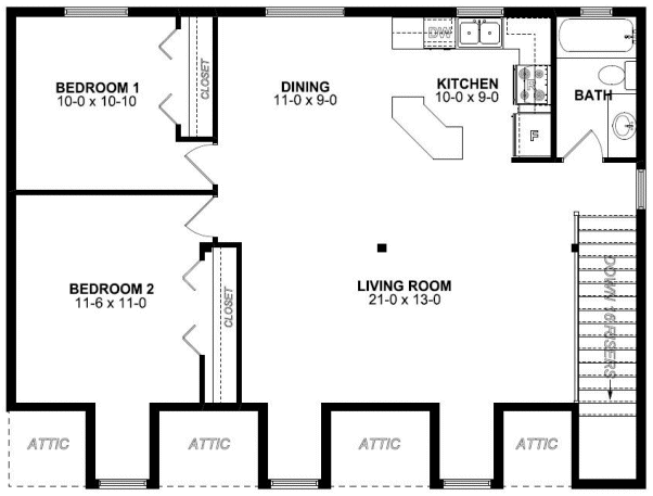 Second Floor Plan for House Plan #195150