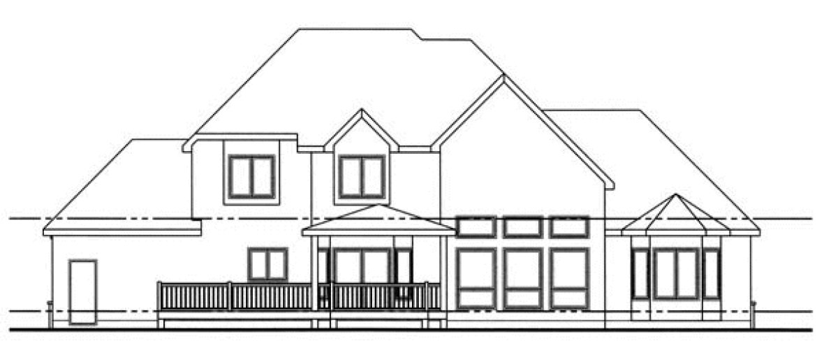 Rear Elevation for House Plan #703482