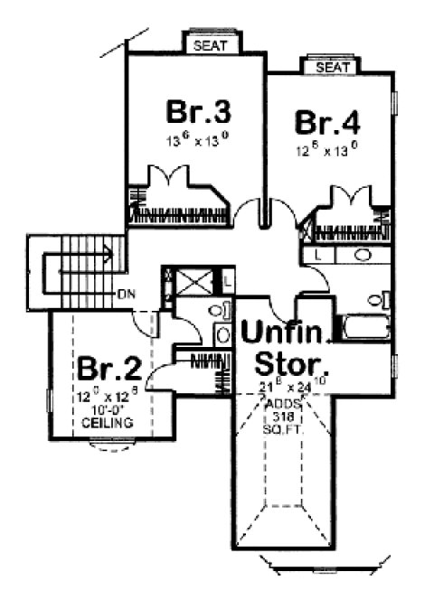 Second Floor Plan for House Plan #703482
