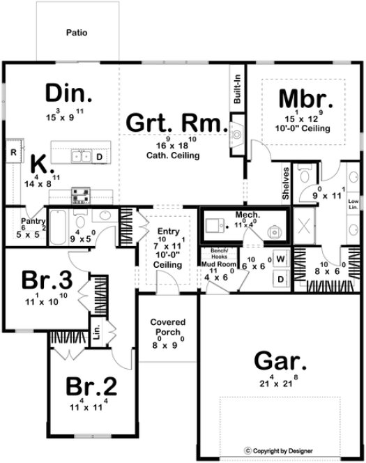 Main Floor Plan for House Plan #706861