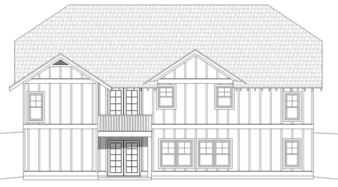 Rear Elevation for House Plan #694712